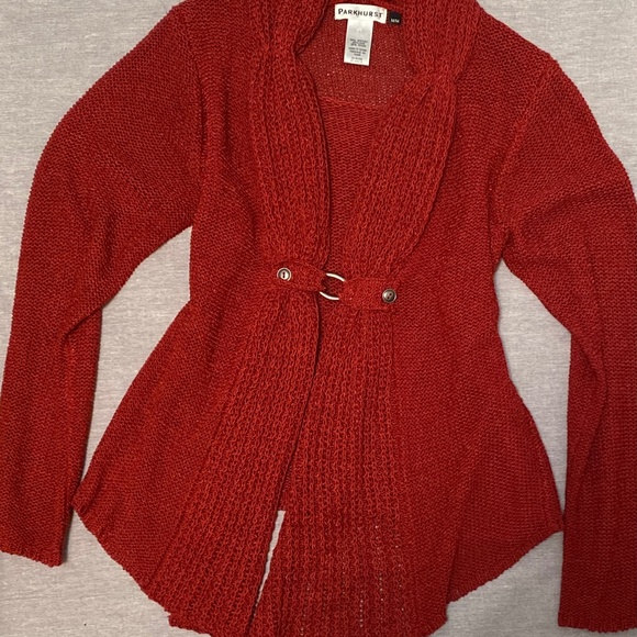 Vintage Parkhurst Red Knit Sweater - Picture 1 of 5